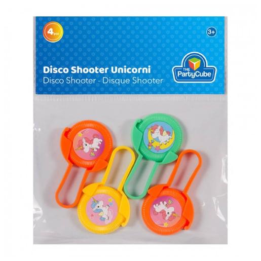 Blister com 4 lançadores de discos Unicórnio (várias cores)