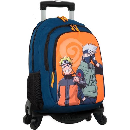 Minecraft - Mochila escolar Naruto com carrinho e 4 rodas giratórias - Compartimento duplo e bolsos laterais - 42x31x19 cm ㅤ