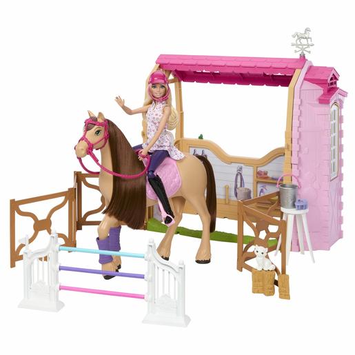 Barbie Boneca Fashion com Cavalo e Estábulo