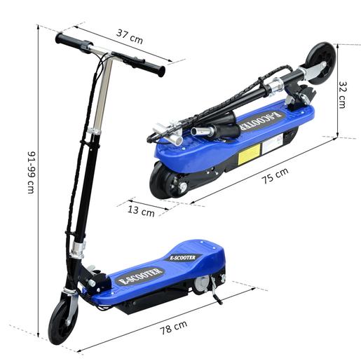 Homcom - Trotinete elétrica Dobrável Azul