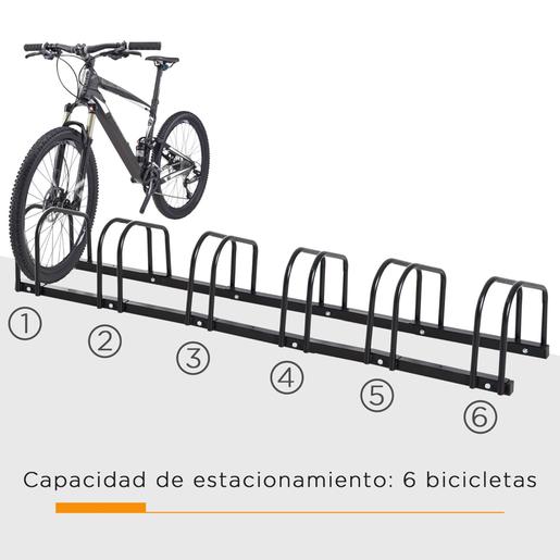 Homcom - Estacionamento para 6 bicicletas Preto