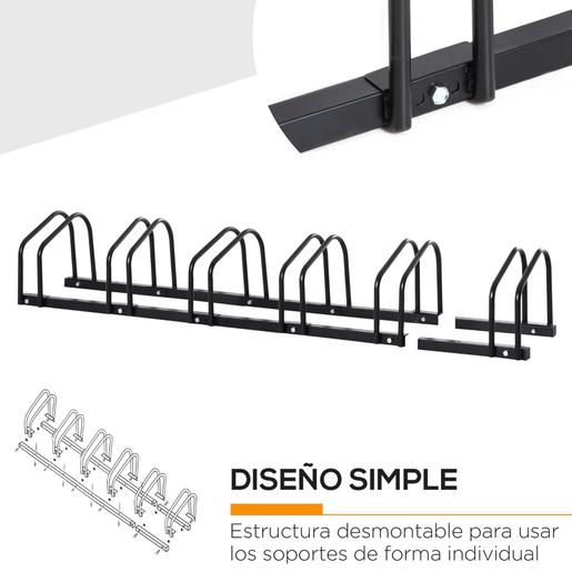 Homcom - Estacionamento para 6 bicicletas Preto