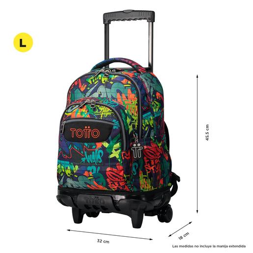 Totto - Mochila escolar con ruedas graffiti Renglones