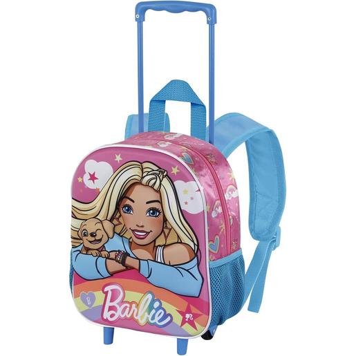 Barbie - Mochila infantil 3D com rodas, Rosa ㅤ