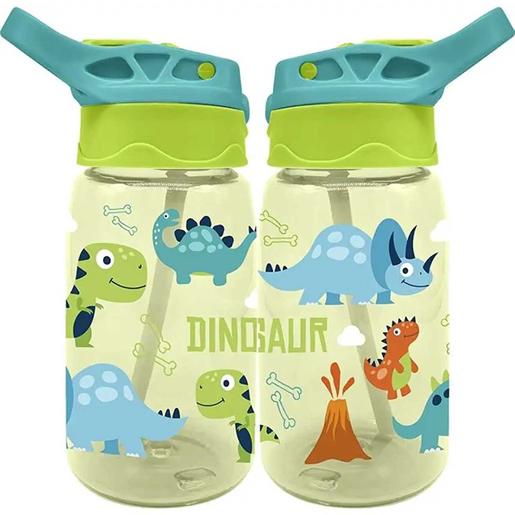 Garrafa cantil infantil de tritan 500ml com design de dinossauro