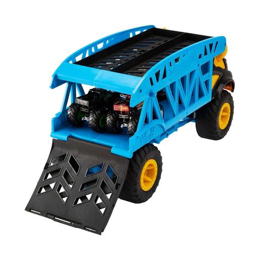 Hot Wheels - Camión transportador de Monster Trucks