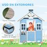 Outsunny - Casa de madeira infantil Azul