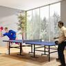 Outsunny - Mesa de Ping Pong Dobrável com Rede, Raquetes e Bolas