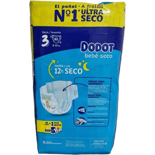 Dodot - Pañales súper absorbentes talla 3, 62 unidades