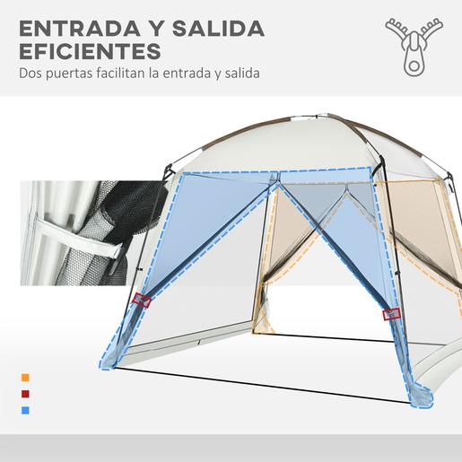 Outsunny - Tenda de Jardim com Mosquiteiros 3x3 m Branco