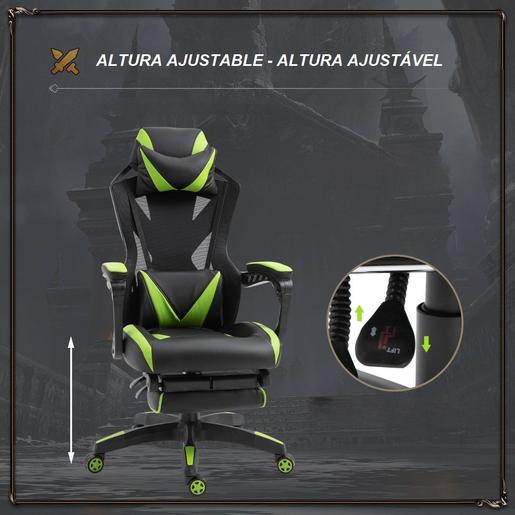 Vinsetto - Cadeira Gaming ergonómica verde-preto