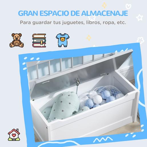 Homcom - Baú para brinquedos Cinza e Branco