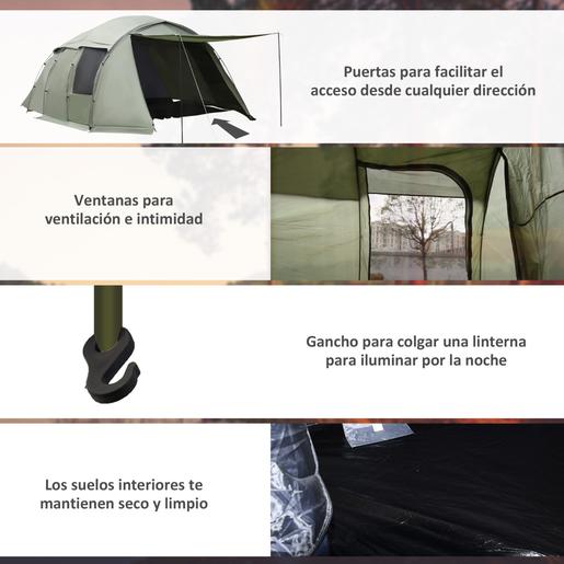 Outsunny - Tenda de campismo familiar 610x385x220 cm Verde