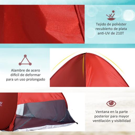 Outsunny - Tenda Pop Up praia Vermelho