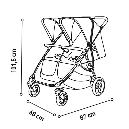 Asalvo - Carrinho de passeio gêmeo Bro Preto