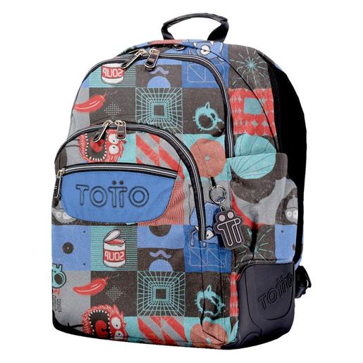 Totto - Mochila escolar cyber monstros Rayol