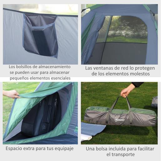 Outsunny - Tenda de Campismo Pop Up 250x194x160 cm Verde