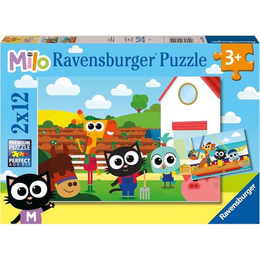 Ravensburger - Puzzle Milo, pack de 2, cada um com 12 peças, brinquedo para crianças ㅤ