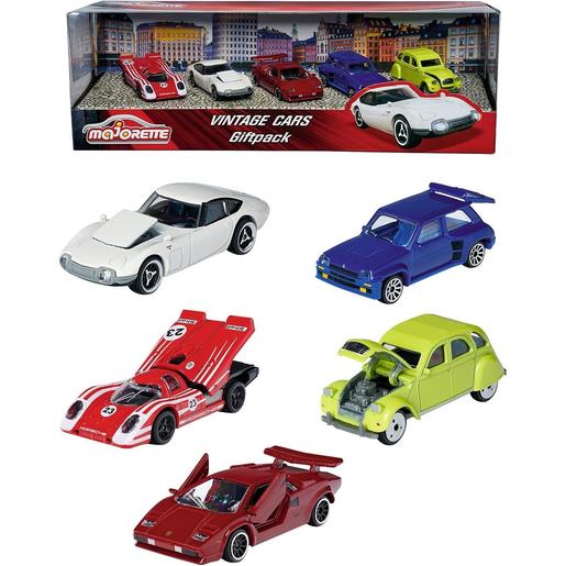 Majorette - Pack de 5 coches vintage coleccionables, modelos y colores surtidos ㅤ