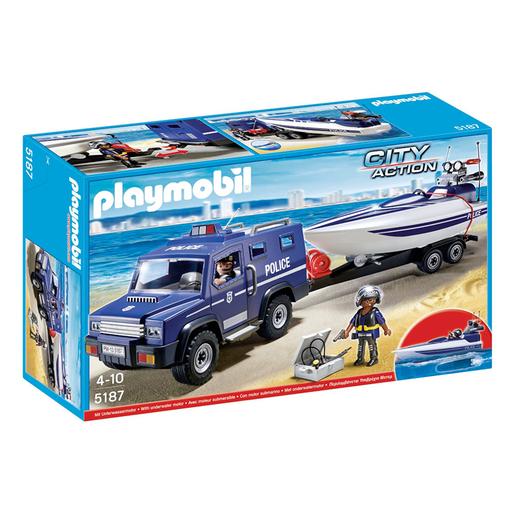 Playmobil - Carro de Polícia com Lancha - 5187