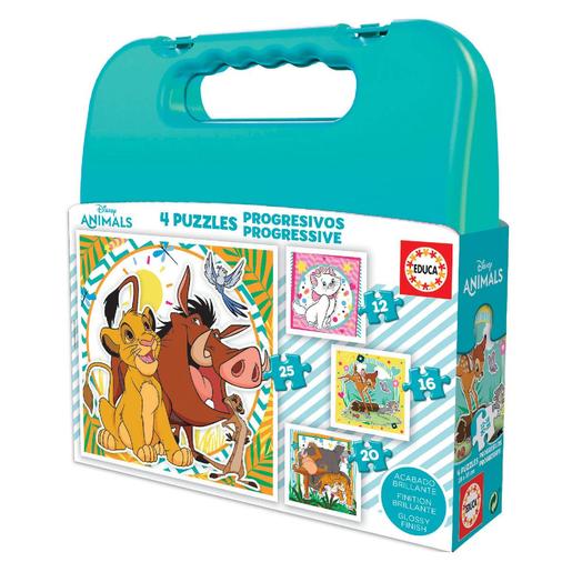 Educa Borrás - Disney - Mala com 4 puzzles progressivos