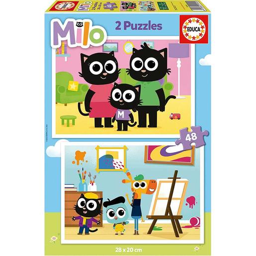 Set de 2 puzzles infantiles, 48 piezas cada uno, 28 x 20 cm ㅤ