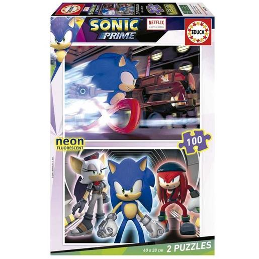 Educa Borras - Set 2 puzzles 100 peças Sonic Prime Neon