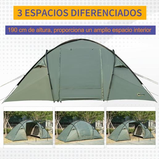 Outsunny - Tenda Iglô Familiar 480x220x190 cm Verde