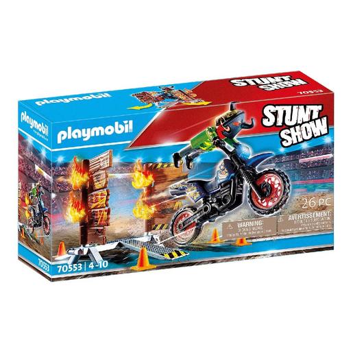 Playmobil - Stuntshow Moto com parede de fogo - 70553