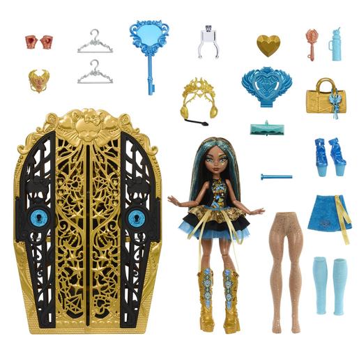 Mattel - Monster High - Boneca Skulltimate Cleo com guarda-roupa e acessórios ㅤ