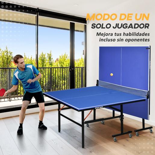 Outsunny - Mesa de Ping Pong Dobrável com Rede, Raquetes e Bolas