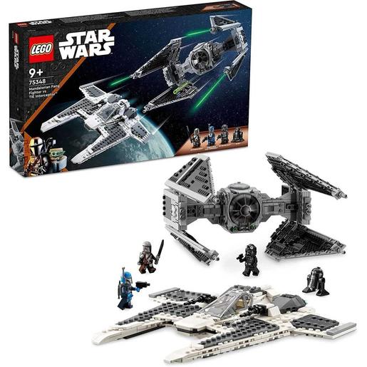 LEGO - Star Wars - Caza Colmillo Mandaloriano vs. Interceptor Tie, Juguete de Construcción con Mini Figuras 75348