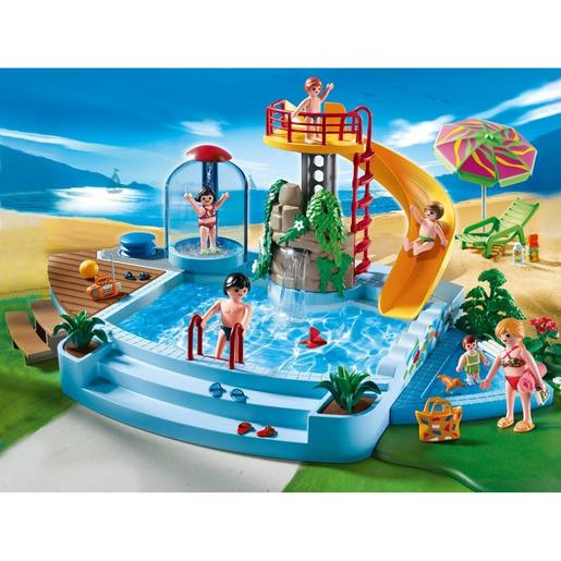 Playmobil - Brinquedo Piscina com Escorrega ㅤ