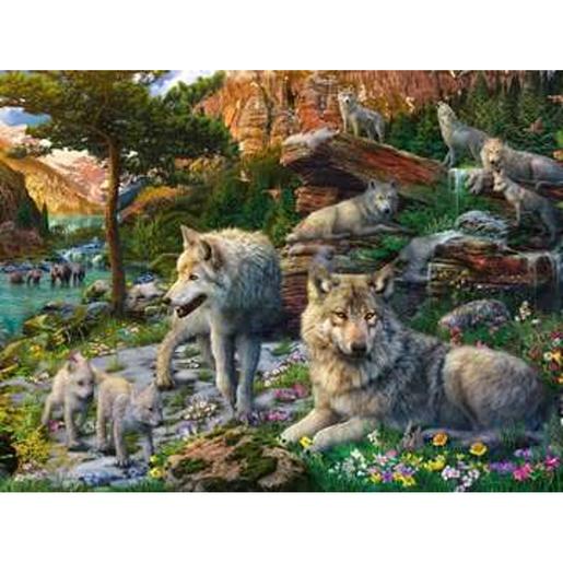 Ravensburger - Puzzle de lobos en primavera - 1500 piezas ㅤ