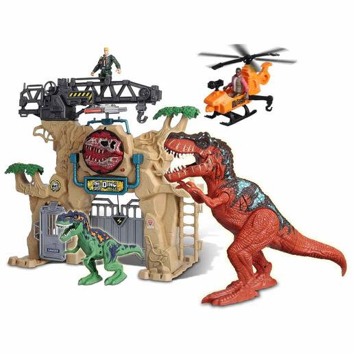 Invincible Heroes - Playset dinossauros com helicóptero