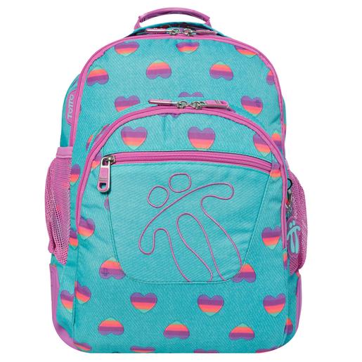 Totto - Mochila escolar Ecole corações multicolor