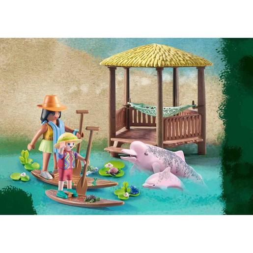 Playmobil - Passeio de Remo com Golfinhos de Rio em Wiltopia Playmobil 71143 ㅤ