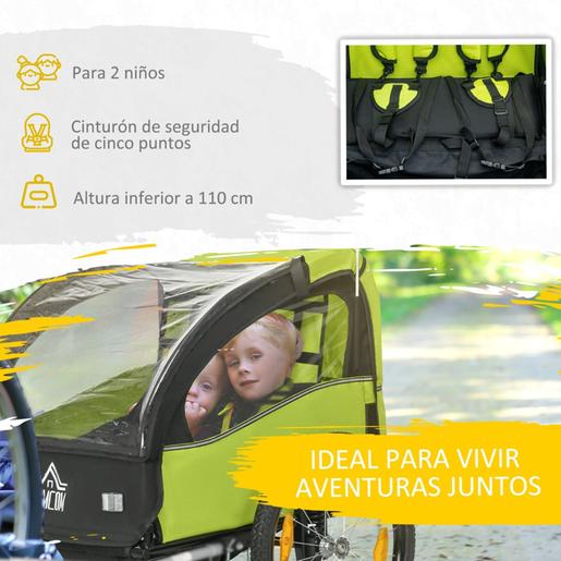 Homcom - Reboque para bicicleta Verde