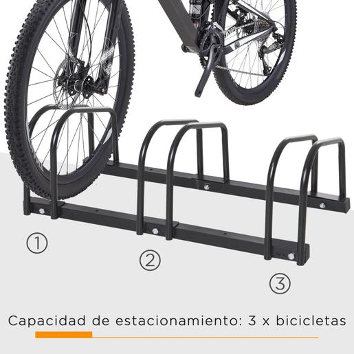 Homcom - Estacionamento para 3 bicicletas Preto