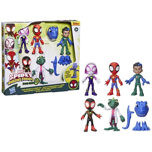 Hasbro - Spidey and his Amazing Friends - Conjunto de Dino Heroes e Lizard ㅤ