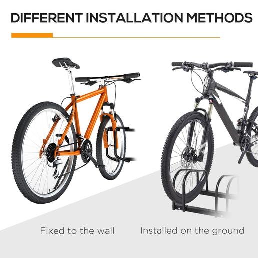 Homcom - Estacionamento para 3 bicicletas Preto