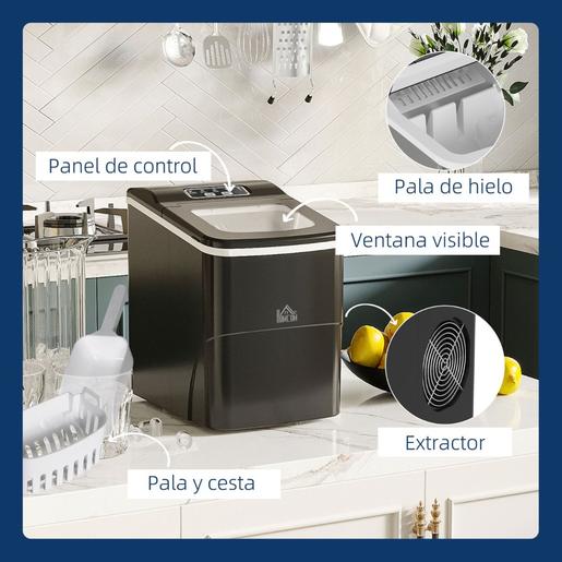 Homcom - Máquina de Gelo Preta 90W