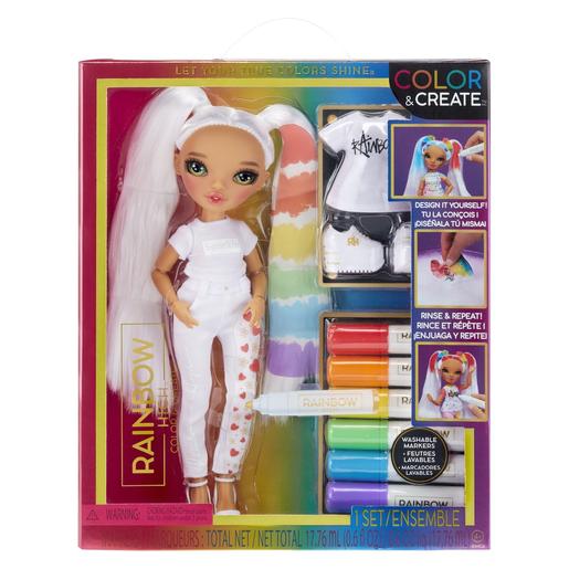 BABY born - Boneca da moda Color & Create com olhos verdes e acessórios extras ㅤ