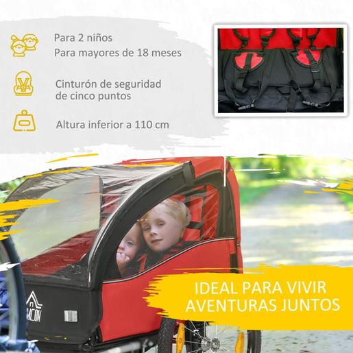 Homcom - Reboque para bicicleta Vermelho