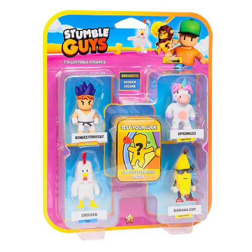 Stumble Guys - Pack 4 figuras + figura misteriosa (vários modelos)