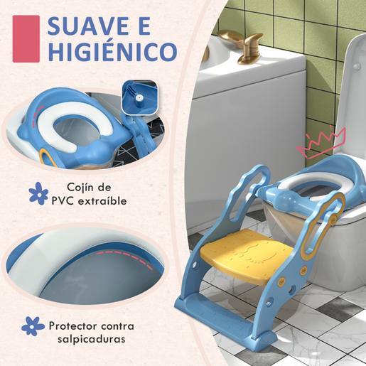 Homcom - Adaptador WC com escada Azul e Amarelo