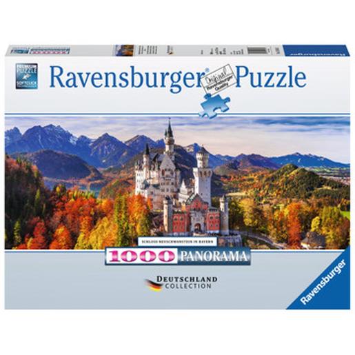 Ravensburger - Puzzle 1000 peças, Vista panorâmica do Castelo de Neuschwanstein, Qualidade premium ㅤ