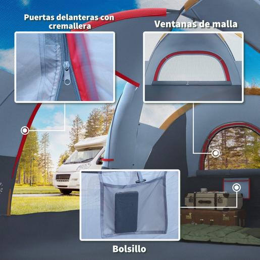 Outsunny - Tenda de campanha 455x230x180 cm Cinza