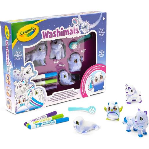 Crayola - Kit de atividades para colorir e banhar filhotes Washimals Arctic Adventure ㅤ