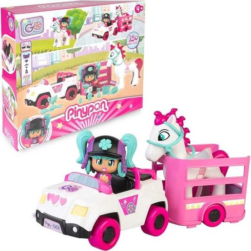 Pinypon - Reboque e cavalo com mini boneca e acessórios Pop&Swap